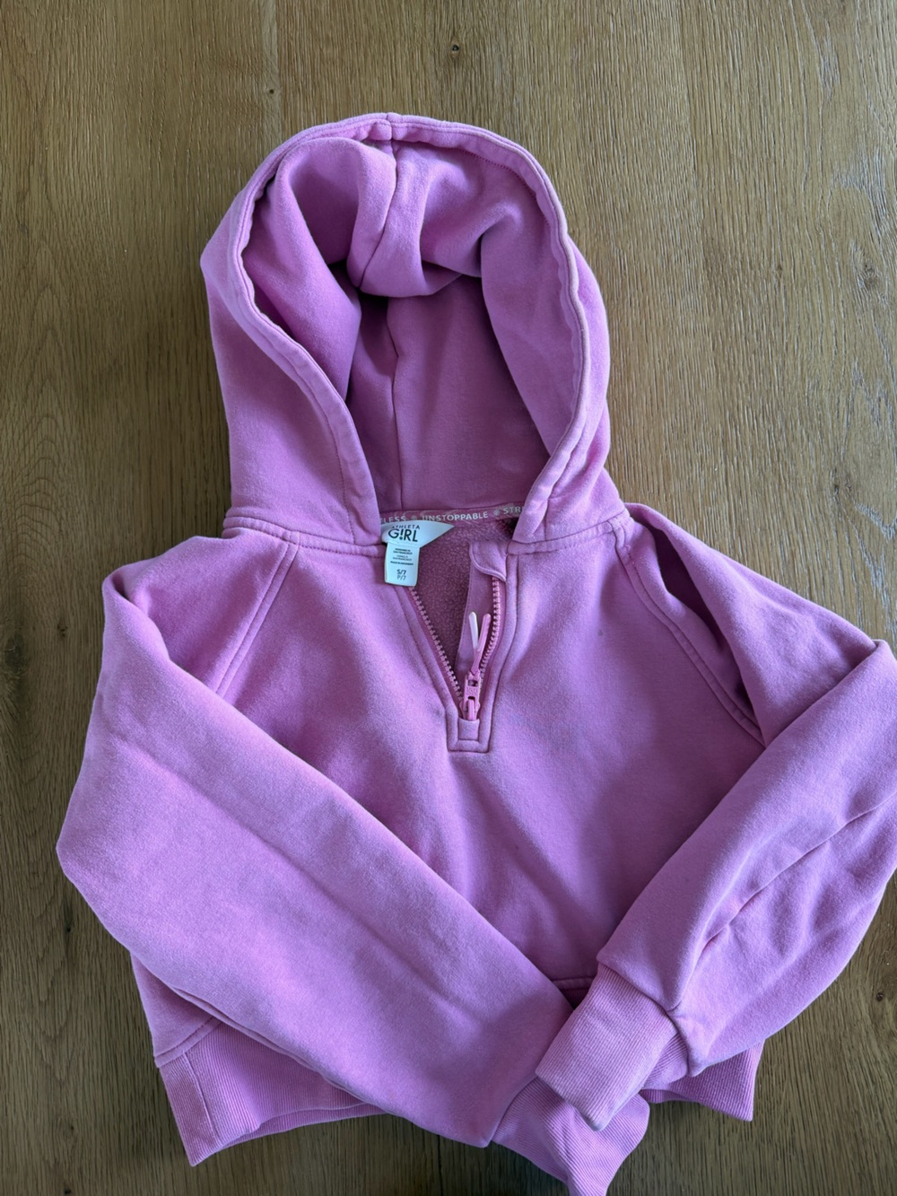 Athleta Girls Pink Half-Zip Hoodie